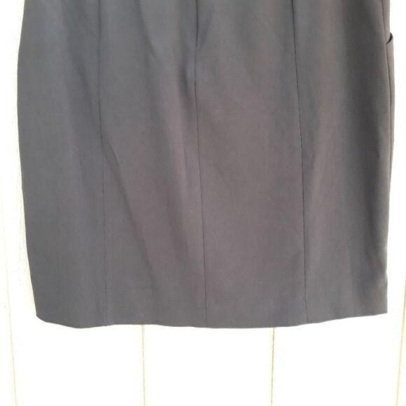 Larry Levine Skirt Stretch Mock Wrap Pockets Brown - Picture 7 of 7